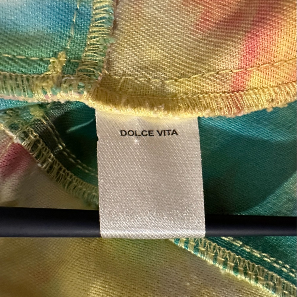 DV by Dolce Vita pastel rainbow tie dye overall shorts romper size S - Picture 7 of 9